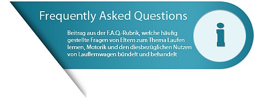 FAQ- Banner der Lauflernwagen Website